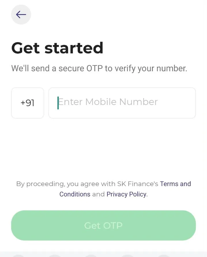 sk finance app register